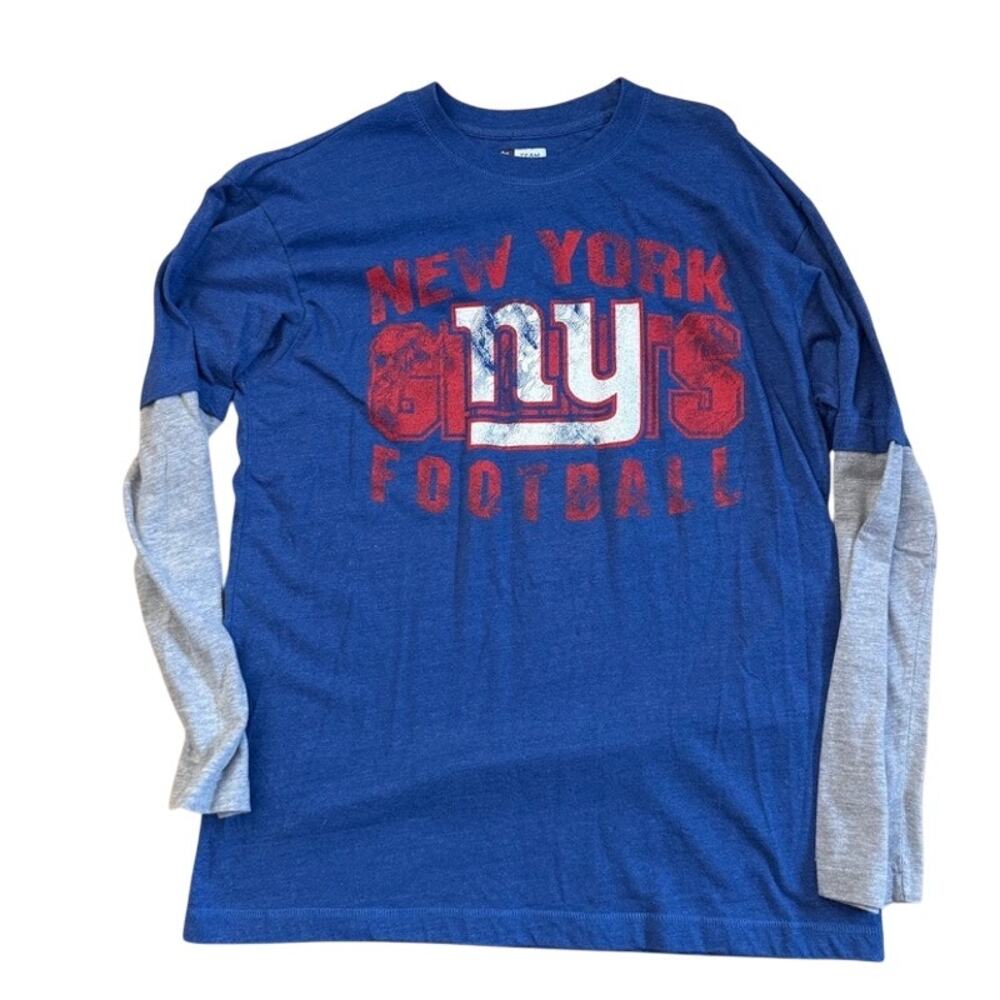 New York Giants Football NFL Blue Men's Shirt Large Longsleeves